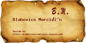 Blahovics Marcián névjegykártya